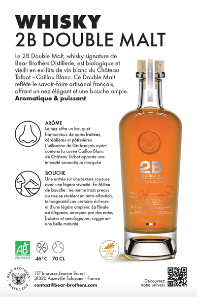 Le Whisky français Bio 2B Double Malt