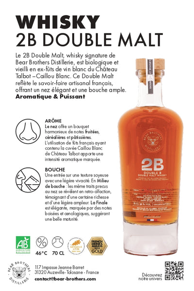 Le Whisky français Bio 2B Double Malt
