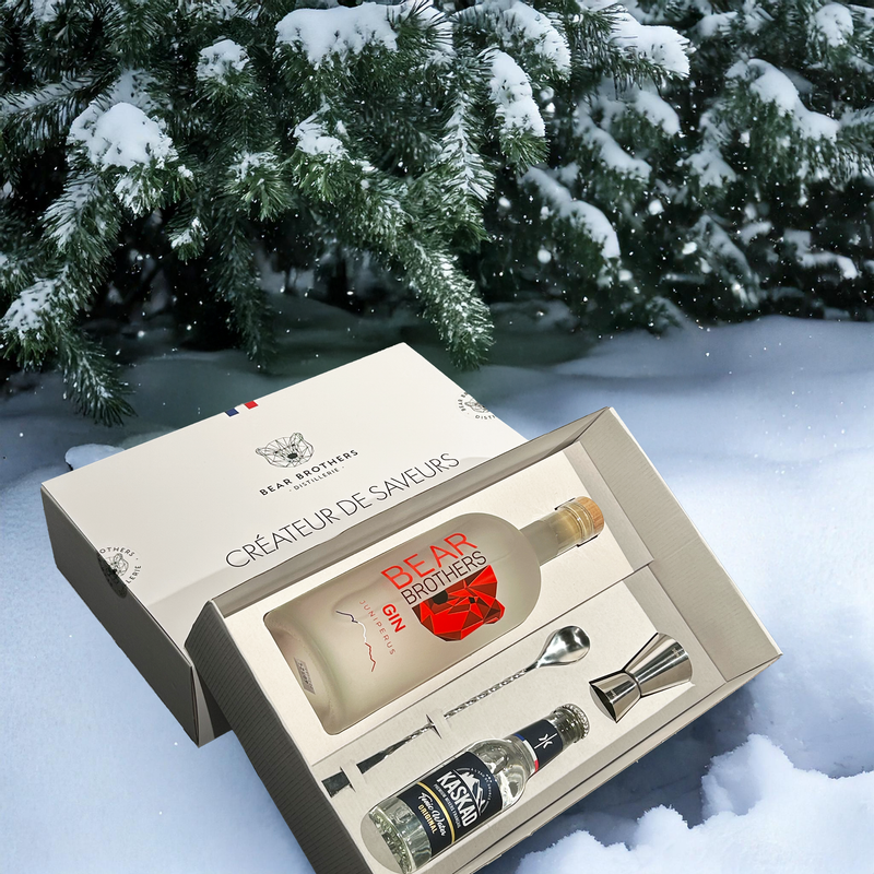 Coffret cadeau gin Bio Juniperus et son kit cocktail (1L)